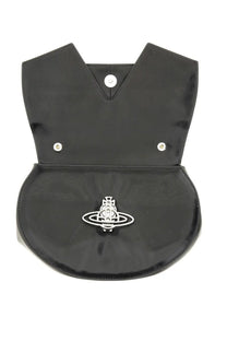 Vivienne Westwood women’s black glossy nylon shoulder bag clutch with silver orb logo clasp Sadie design
