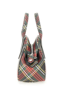 Vivienne westwood women’s small yasmine bag in black red and yellow plaid with silver zipper pull
