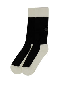 Vivienne Westwood women’s black and cream socks with subtle embroidered logo on the side