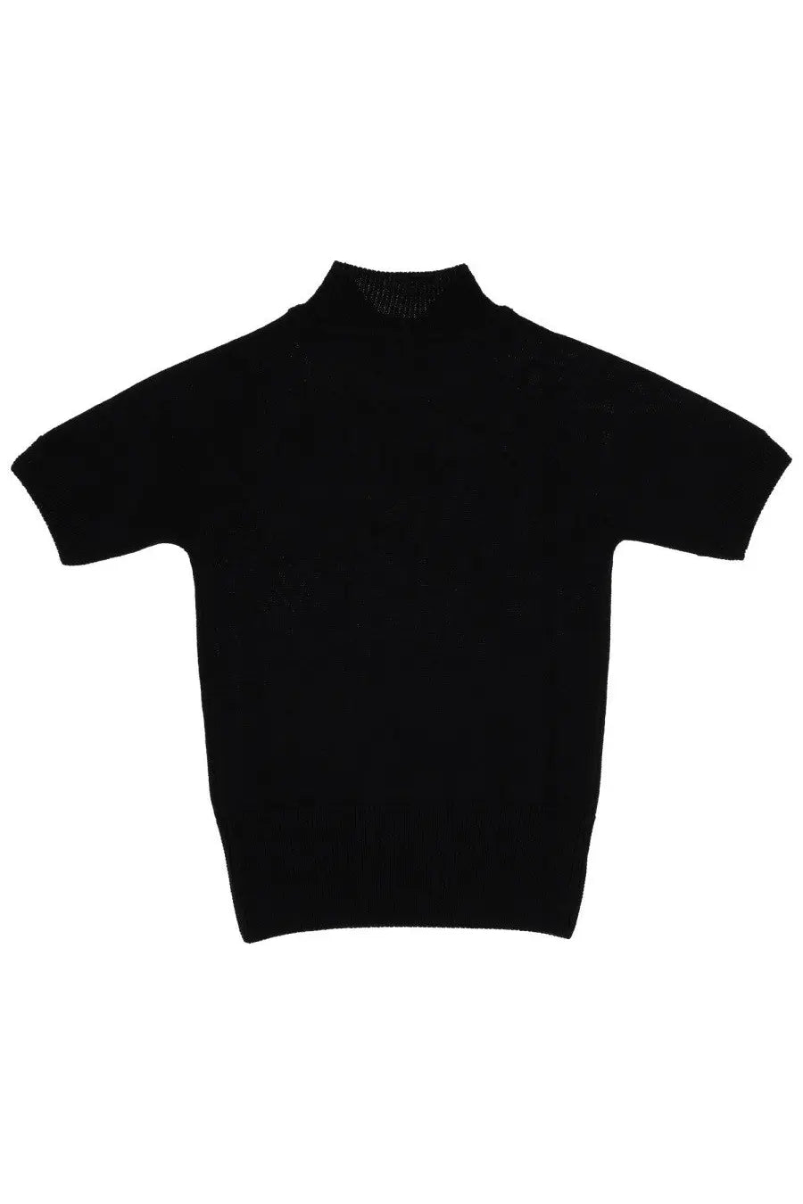 Vivienne Westwood women’s black short-sleeved turtleneck sweater with ribbed collar and cuffs made of soft fabric