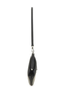 Black leather vivienne westwood women’s viviennes clutch with slender strap and silver-toned hardware