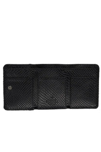 Vivienne Westwood women’s wallet black with textured snake-skin patterned surface in leather material