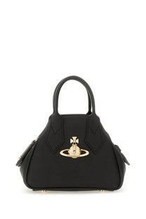 Black leather Vivienne Westwood Yasmine mini bag with gold-tone orb logo clasp for women