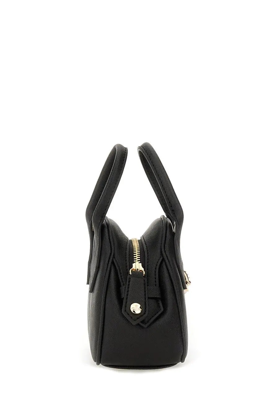 Vivienne Westwood women’s yasmine mini bag black leather with gold-tone zipper and circular metal clasp