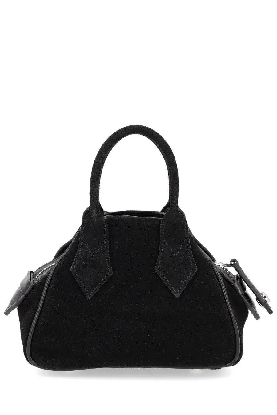 Vivienne Westwood women’s Yasmine mini bag black suede with structured shape and contrasting leather accents