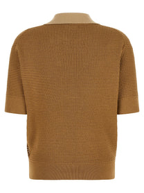 JW Anderson Waffle Stitch Polo Shirt Beige, view 2