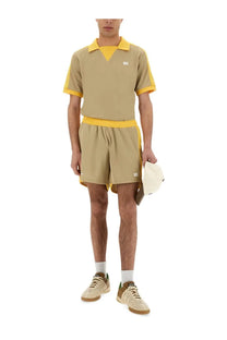 Beige and yellow wales bonner men’s athletic polo shirt with contrasting trim designed for casual sportswear