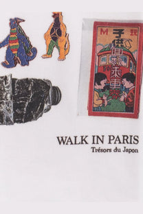 Walk in paris men’s the japan collection white cotton shirt with vintage japanese matchbox label illustration