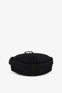 Walk in paris men’s sherlock black denim bucket hat with loop handle and visible stitching details