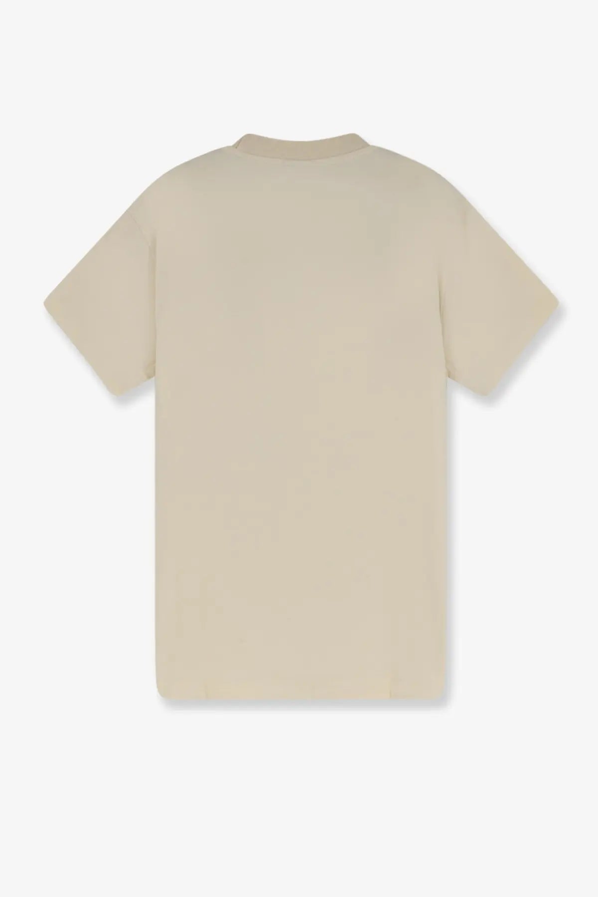 Beige short-sleeved Walk In Paris men’s timeless cotton shirt with simple crew neck design