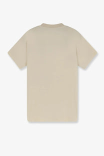 Beige short-sleeved Walk In Paris men’s timeless cotton shirt with simple crew neck design