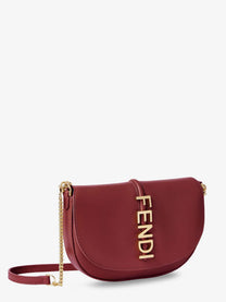 Fendi Women's Wallet on Chain Fendigraphy Leather Crossbody Bag Red