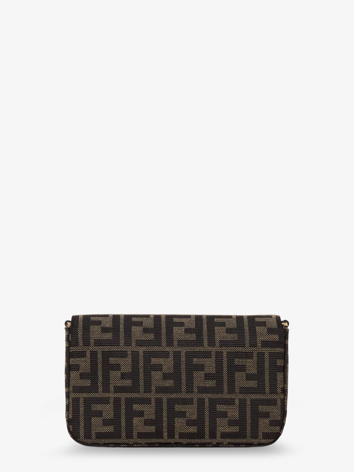 Fendi Women's Wallet on Chain Tube FF Zucca Fabric Crossbody Bag Brown