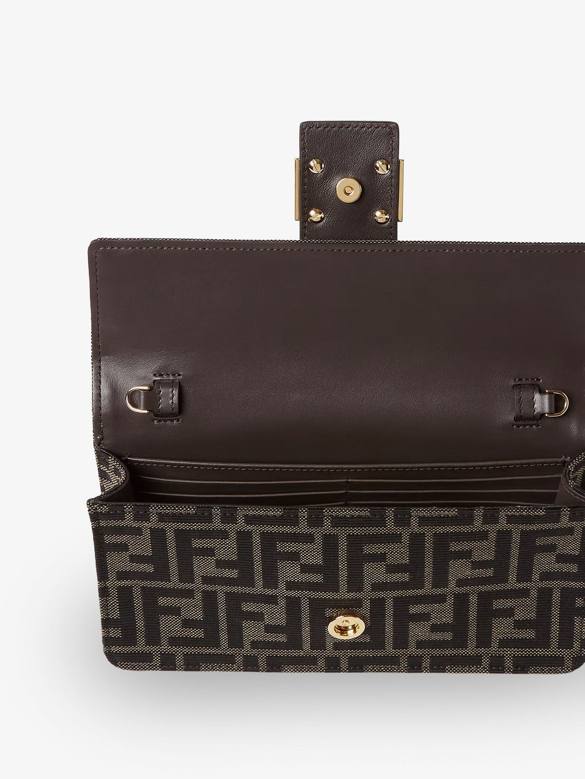 Fendi Women's Wallet on Chain Tube FF Zucca Fabric Crossbody Bag Black