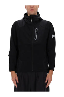 And wander men’s jacket black is a black hooded jacket with subtle gray accents and a sleek modern design