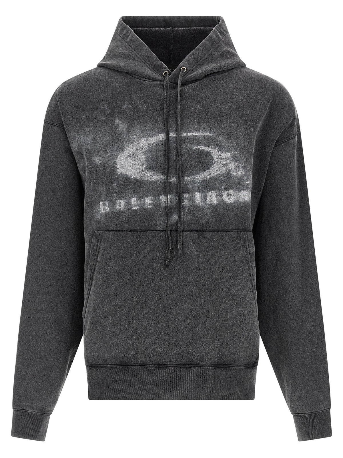 Balenciaga Washed Crayon Loop Hoodie White
