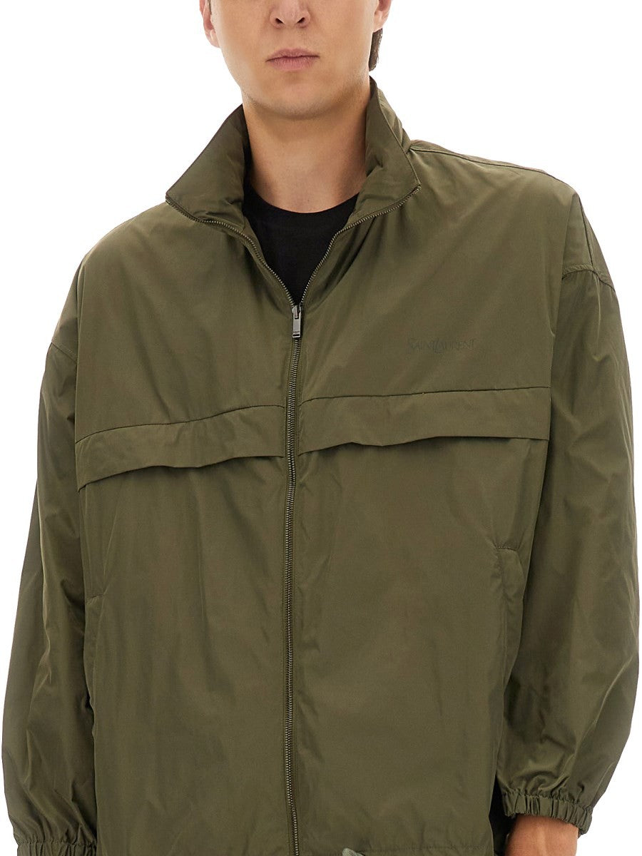 Saint Laurent Men's Water Repellent Jacket Green