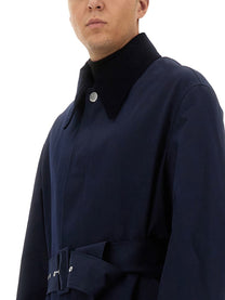 Ami Paris Unisex Waterproof Coat Blue