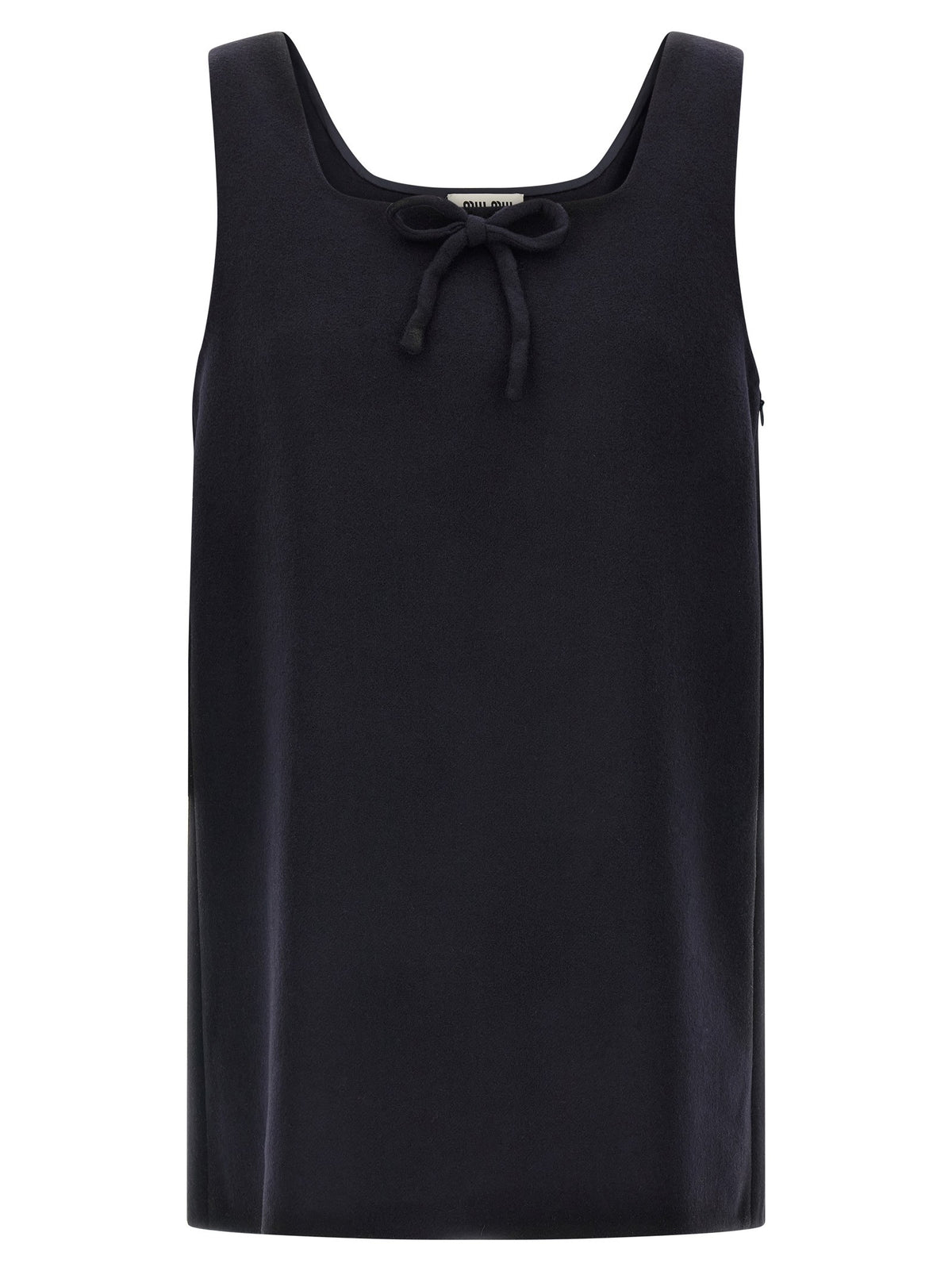 Miu Miu Waxed Double Wool Dress Blue