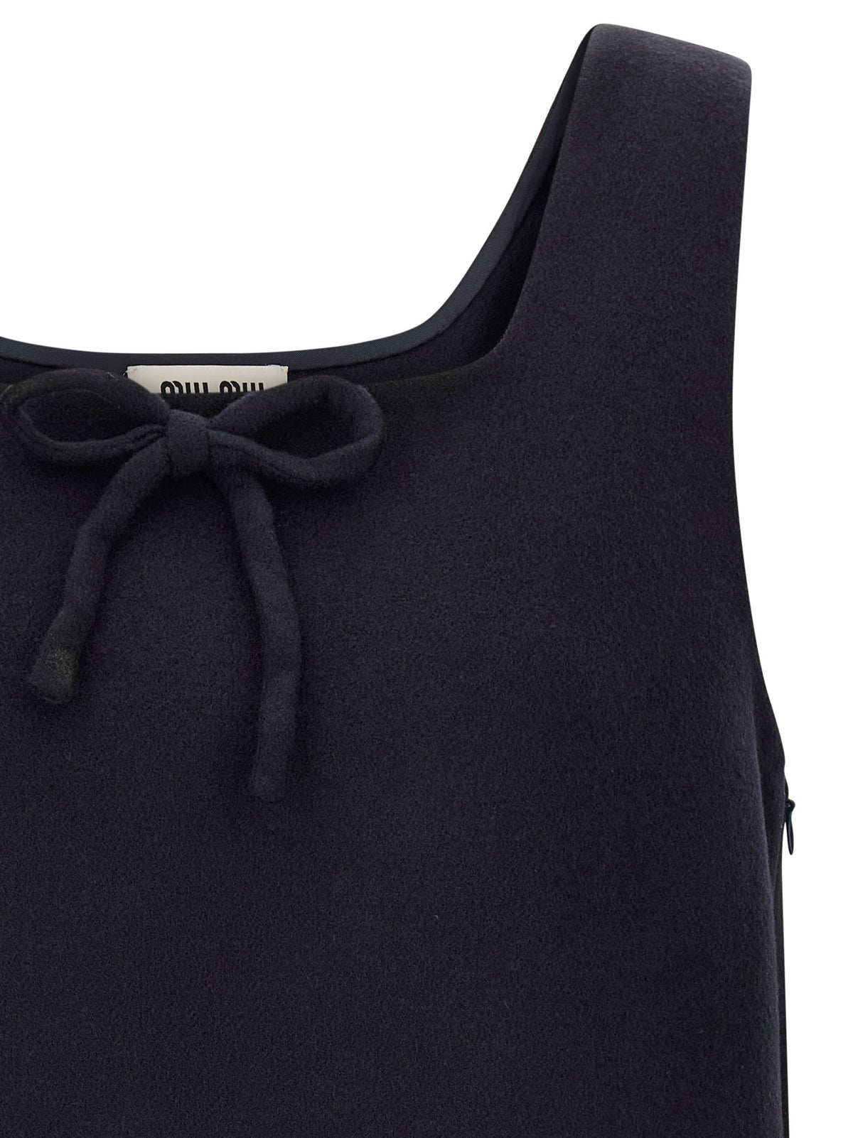 Miu Miu Waxed Double Wool Dress Blue