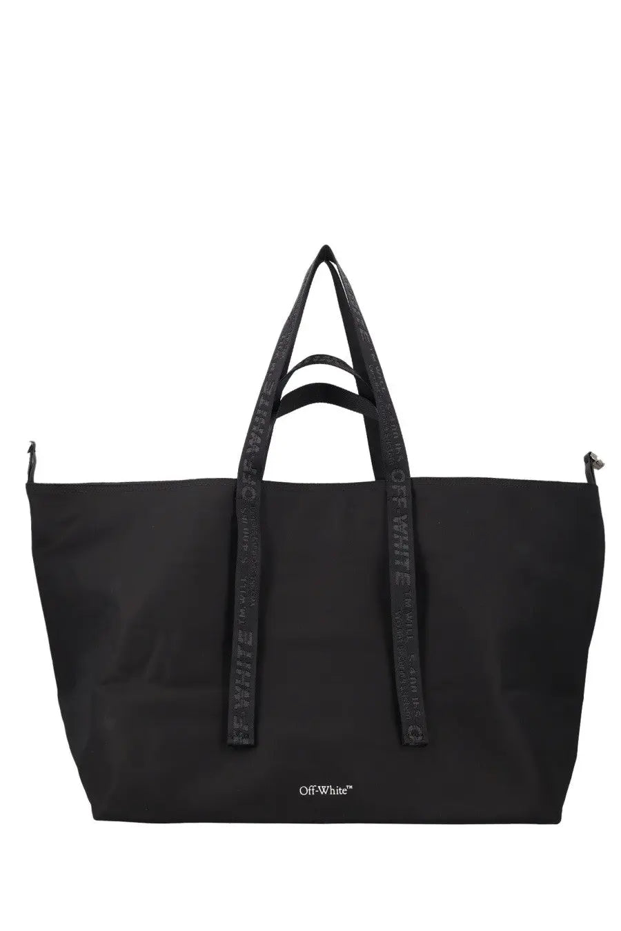 Black Off-White men’s borsa tote heritage day large with embossed logo handles and subtle brand tag at the base