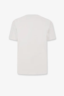 Off-white men’s cotton shirt white featuring a minimalist design with crew neck and short sleeves