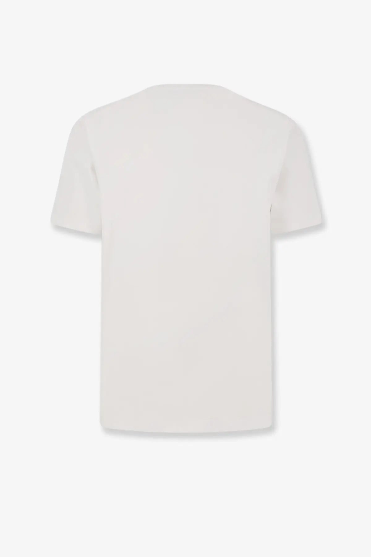 Off-white men’s cotton shirt with a minimalist crew neck and short sleeves in a simple white design