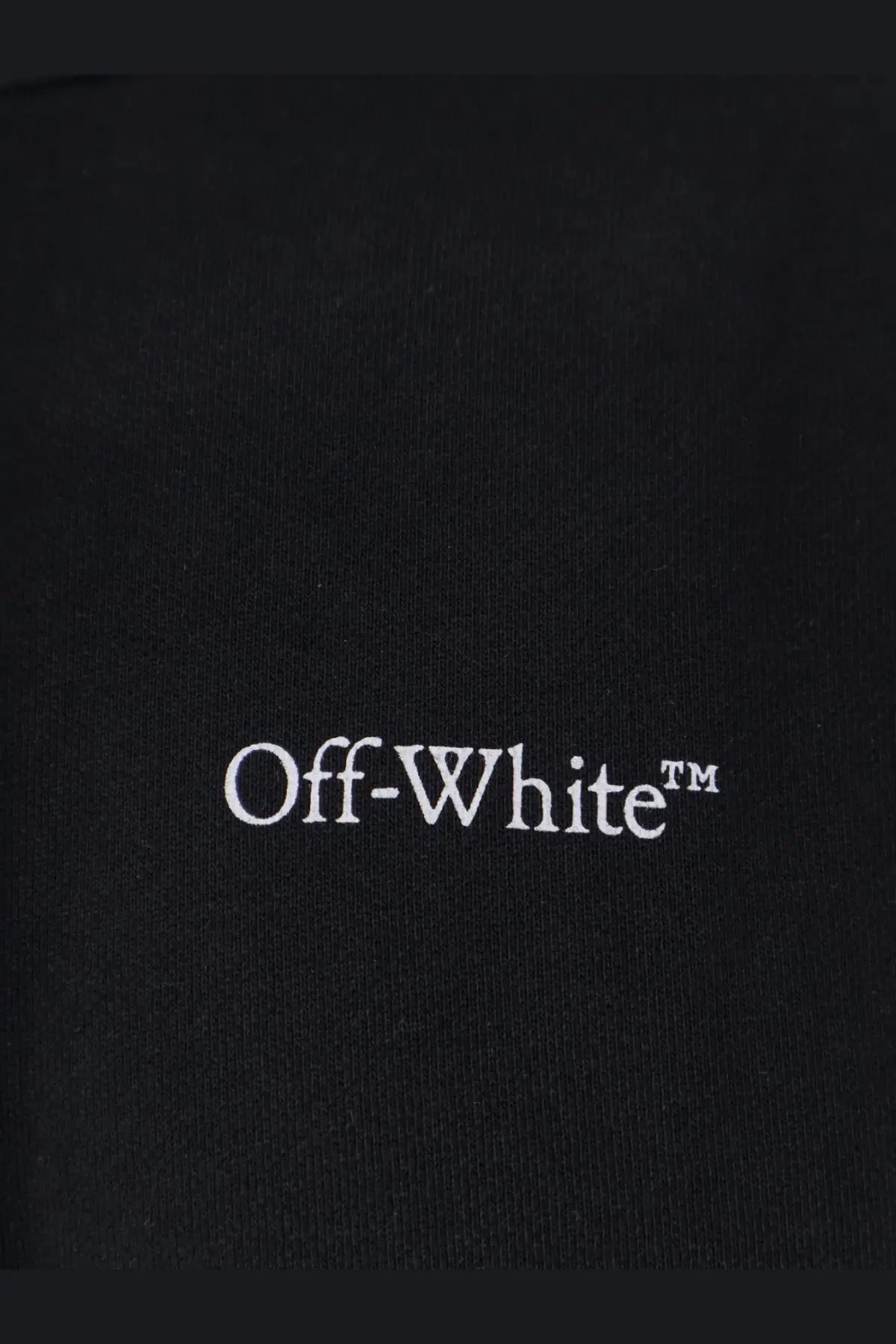 Off-white men’s black cotton sweatshirt with white embroidered logo on the front