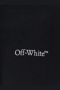 Off-white men’s black cotton sweatshirt with white embroidered logo on the front