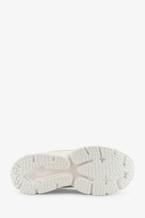 Off-white men’s ow be right back low top sneakers white with a white rubber sole textured chunky design and translucent accents