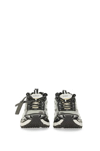 Off-White men’s be right back sneaker in black white and off-white with chunky mesh and synthetic layered design