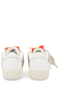 Off White men’s low top court sneaker in white with orange laces and chunky sole for casual wear