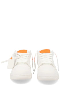 Off-white men’s sneaker out of office white with white high-top design orange accents and clean stitching