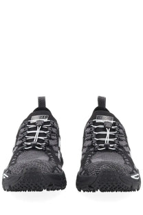 Off-white men’s sneaker be right back black knitted athletic sneaker in black and gray with white laces and textured sole