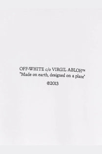 Off white men’s statement cotton shirt white showing off white c o virgil abloh logo tag with black text on white background