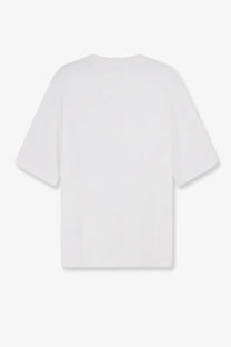 Off-white men’s statement white oversized cotton short-sleeved t-shirt with relaxed fit and minimalist design