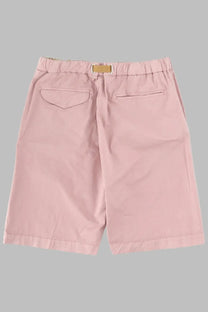 Pink cotton shorts with drawstring waist and two back pockets shown from the back in white sand mens shorts cotone blue collection
