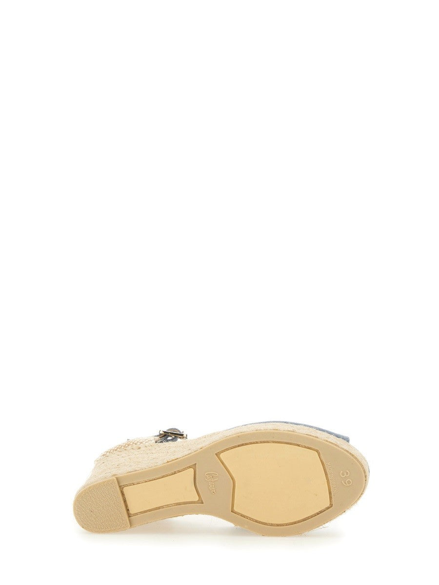 Castañer Women's White Sandal Blue