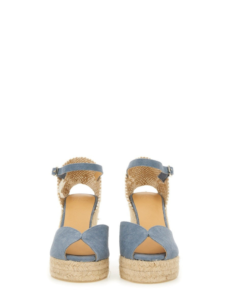 Castañer Women's White Sandal Blue