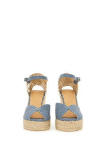 Castañer Women's White Sandal Blue