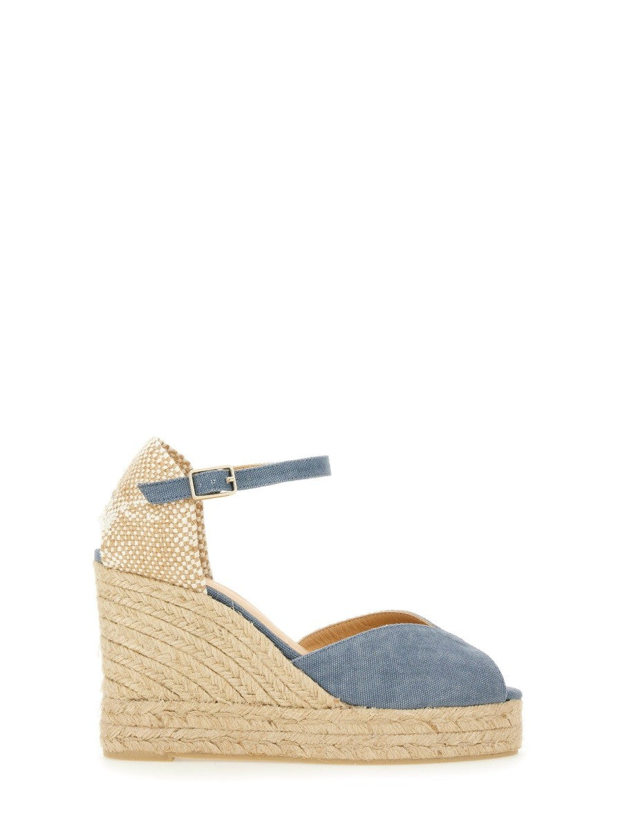 Castañer Women's White Sandal Blue