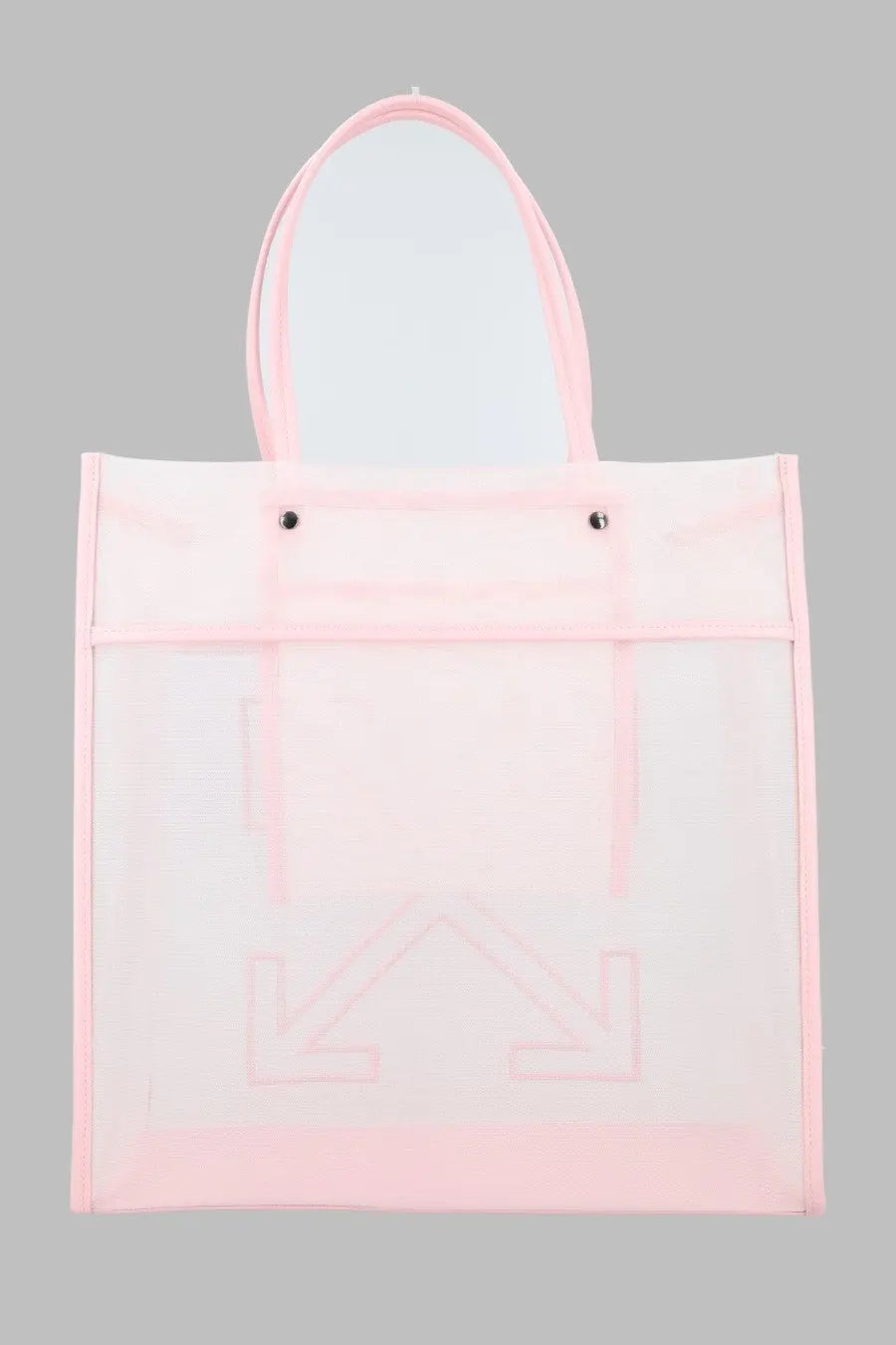 Off-white women’s borsa tote market blue pink transparent tote bag with matching handles and subtle embroidered logo