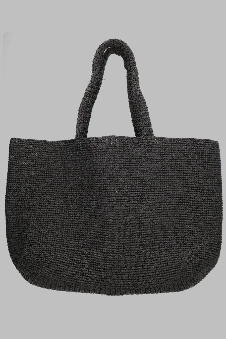 Off-White women’s black woven straw tote bag in rafia with thick textured handles for stylish carry