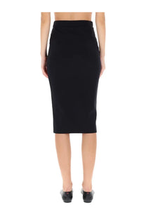 Off-white women’s midi black pencil skirt with fitted silhouette and smooth tailored fabric