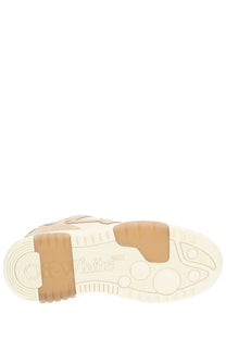 Off-White women’s out of office sneaker beige cream-colored minimalist design with tan rubber soles