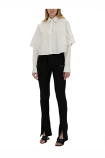 Off-white women’s white poplin shirt with crisp collar relaxed fit and cape sleeves button-down style