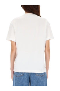 Off-White women’s white cotton t-shirt with a simple minimalist design perfect for casual wear