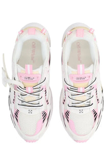Off-White women’s sneaker be right back white in white and pink off-white with black accents mesh upper and logo details