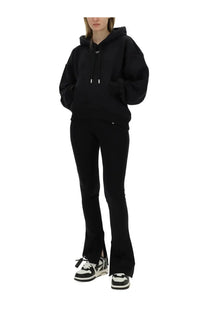 Off-White women’s black sweatshirt hoodie with white drawstrings and subtle logo on the chest for casual wear
