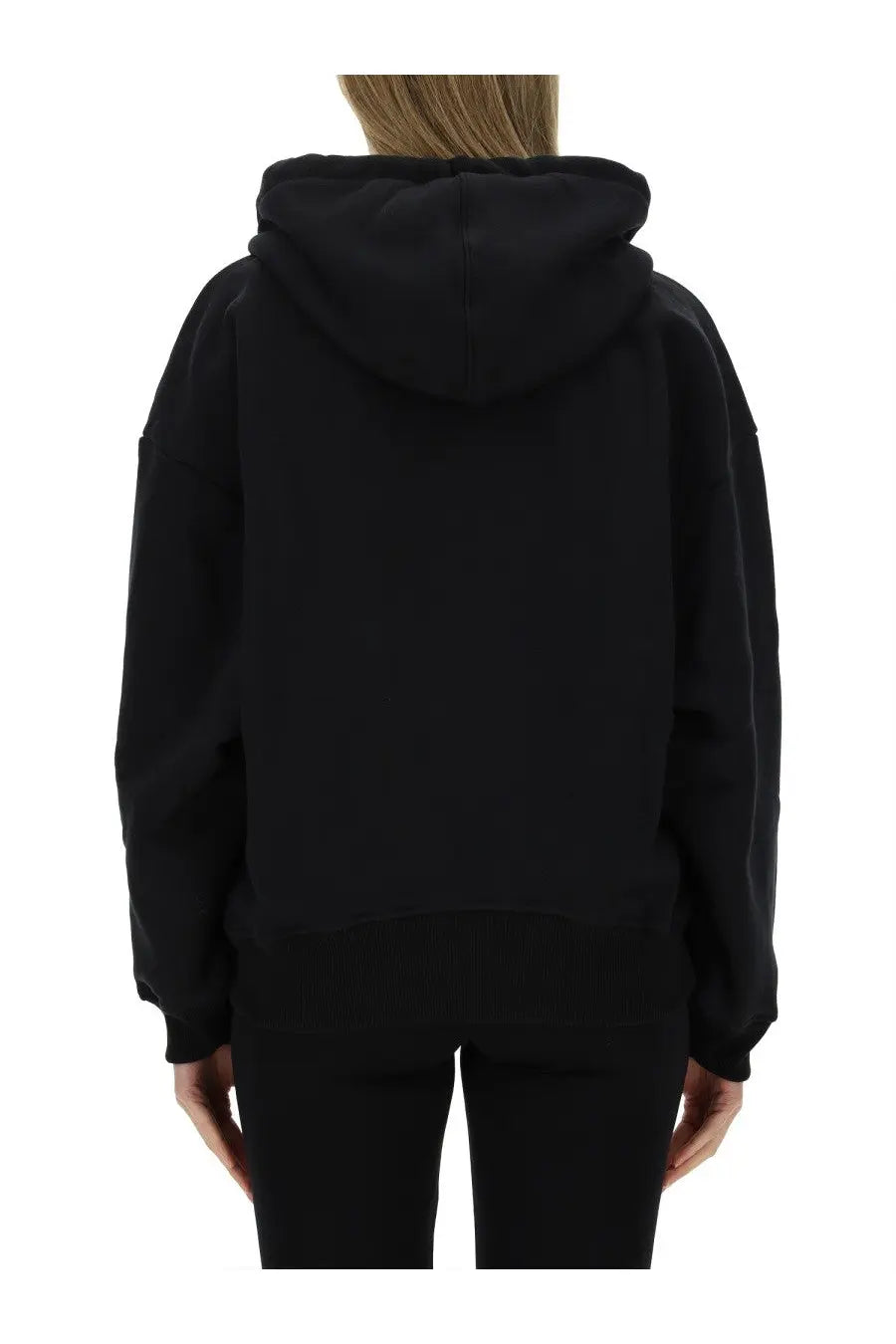 Off-white women’s black sweatshirt black oversized hoodie with soft relaxed fit and ribbed cuffs ideal for casual wear